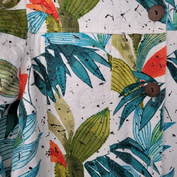 Life Style tropical floral cotton jacket Size M - Picture 3 of 5